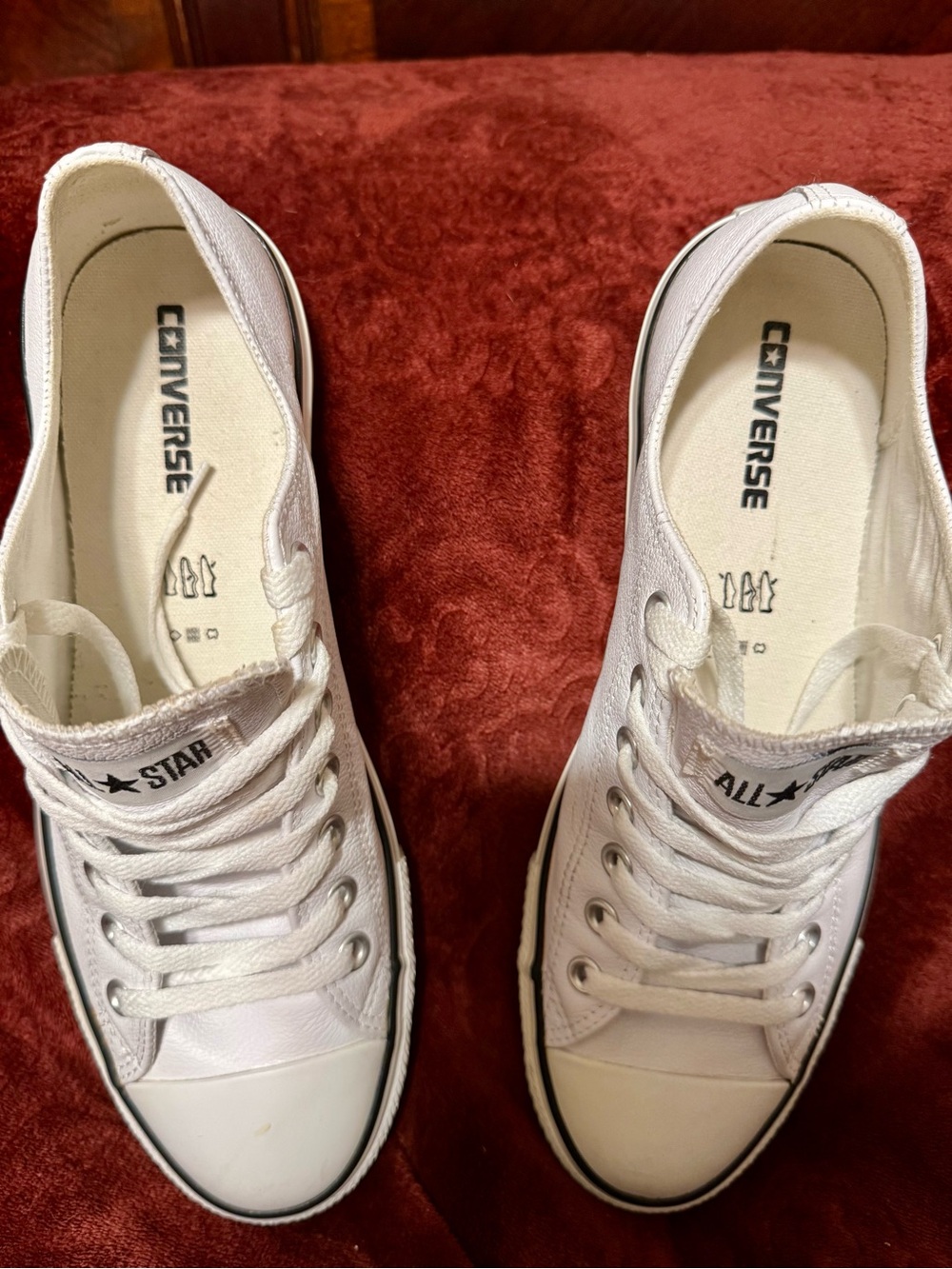 Leather Converse All Star Low Top Men's Sneakers - White - Picture 3 of 5